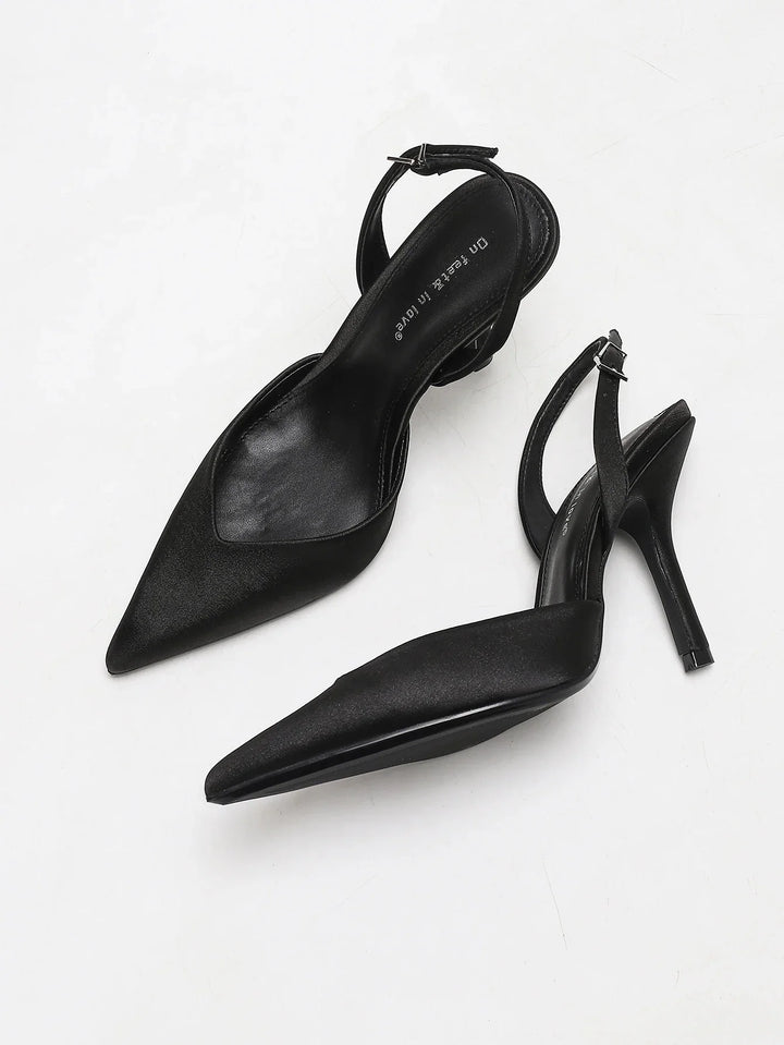 Daisy | Satin Slingback Stiletto Heels Sandals
