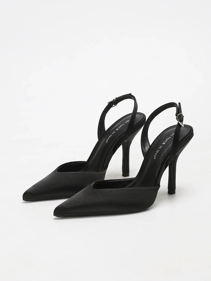 Daisy | Satin Slingback Stiletto Heels Sandals