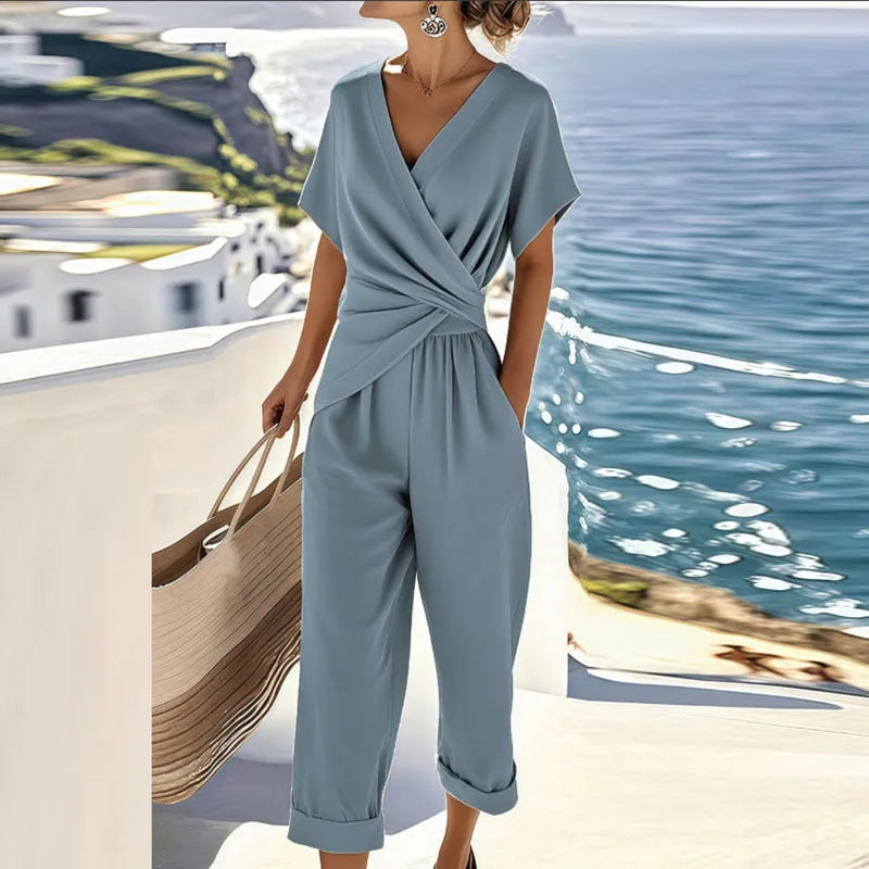 Olivia | Women Clothing Wrap Front Jumpsuit