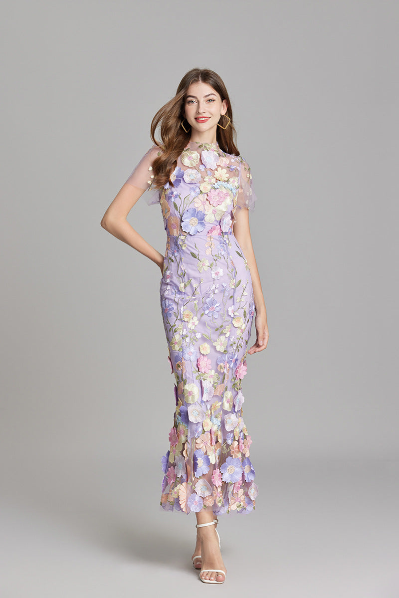 Isla | Wedding Guest Embroidered Midi Dress