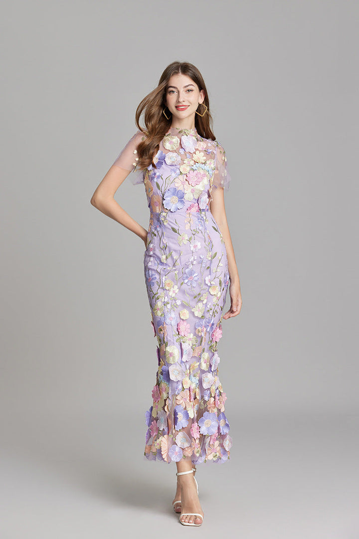 Isla | Wedding Guest Embroidered Midi Dress