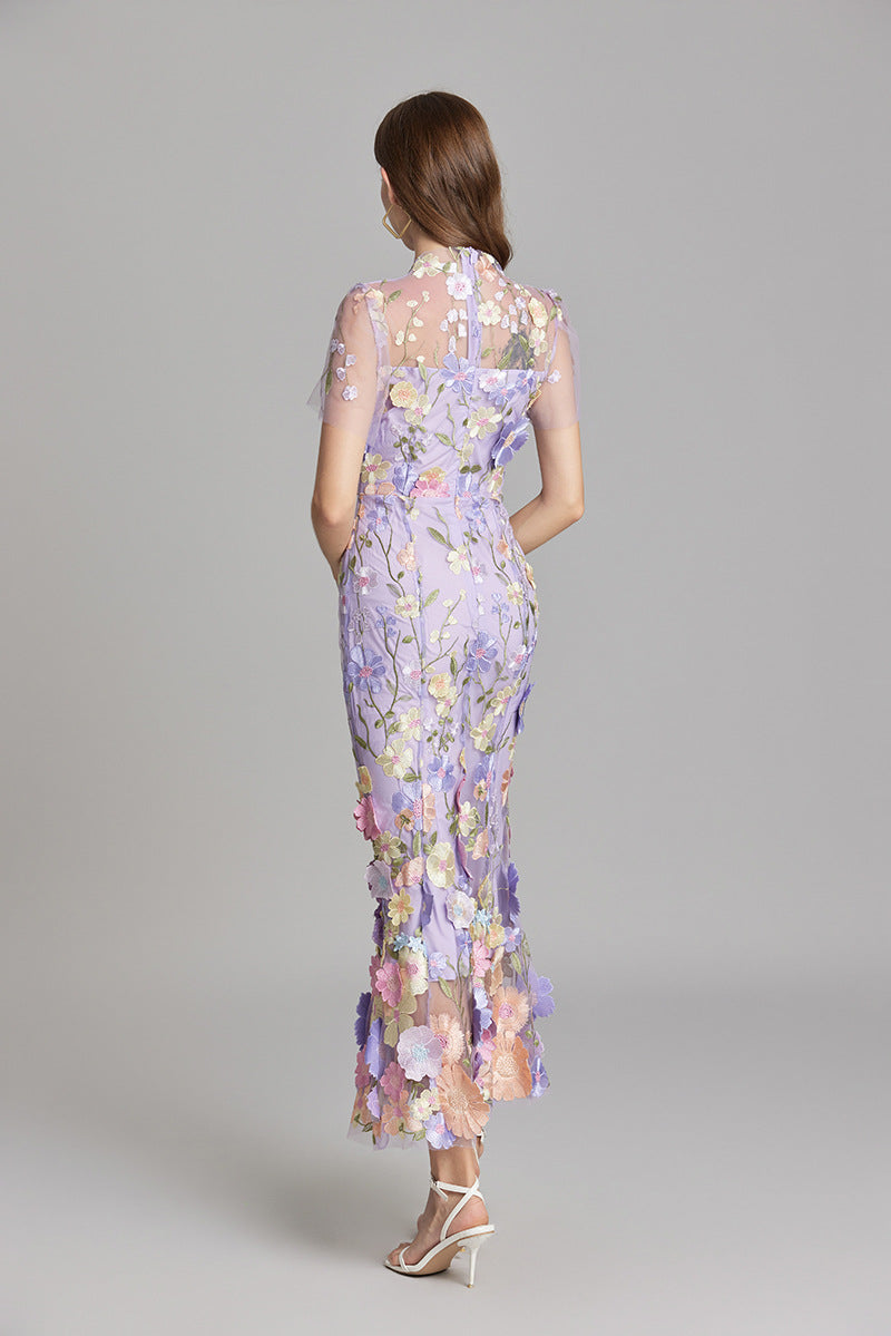 Isla | Wedding Guest Embroidered Midi Dress