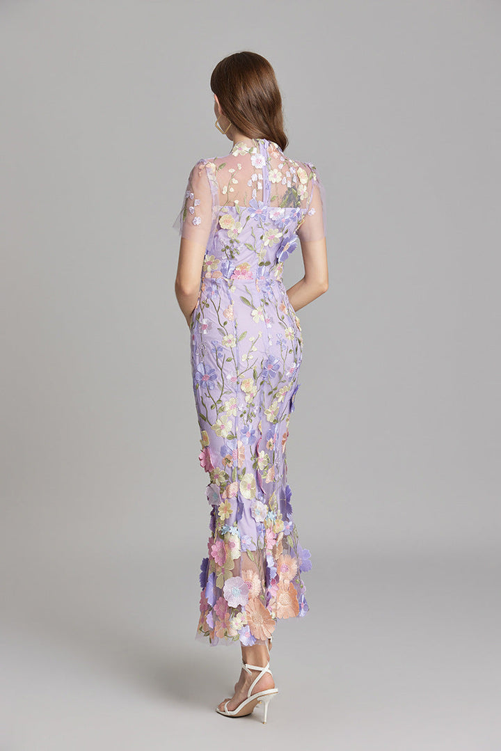 Isla | Wedding Guest Embroidered Midi Dress