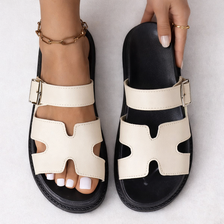 Sophia | Women Platform Slide Sandals with Buckle