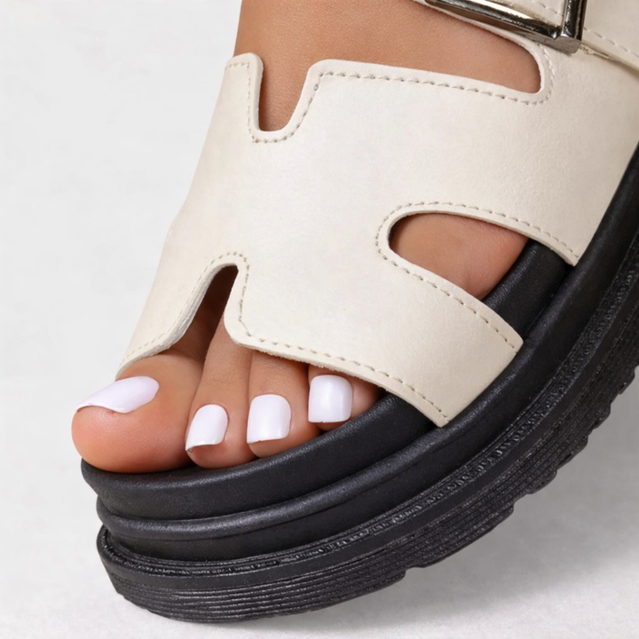 Sophia | Women Platform Slide Sandals with Buckle