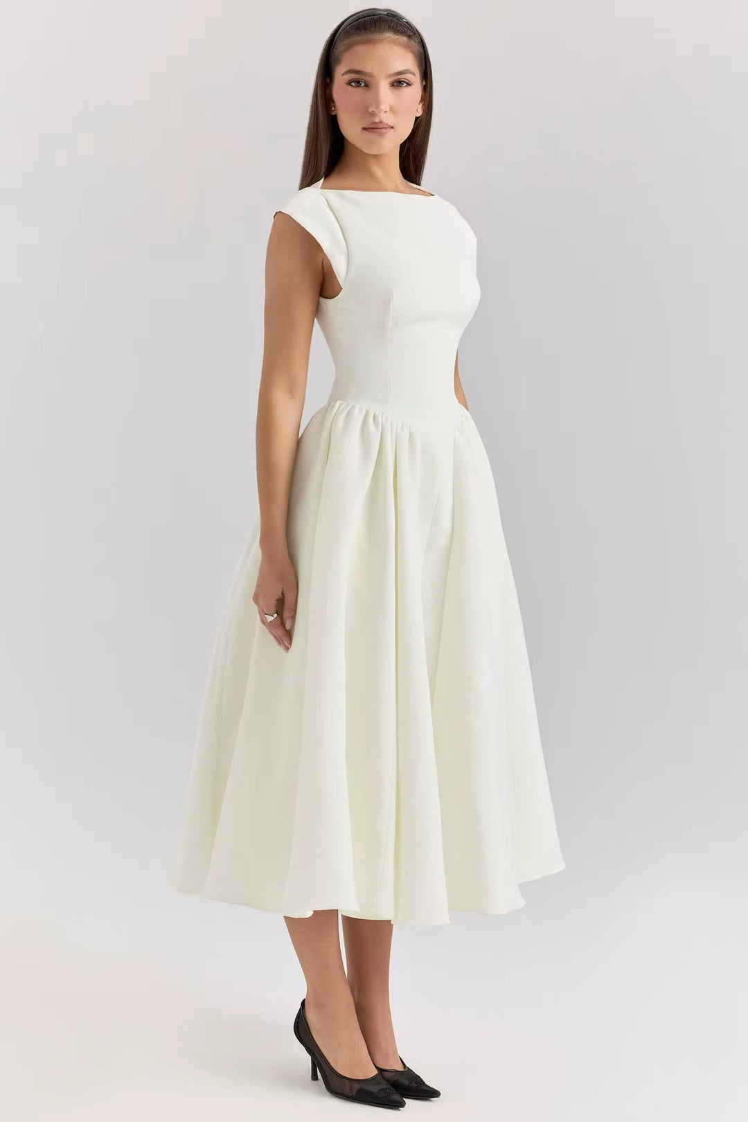 Millie | Wedding Guest Pleated Midi Flare Dress
