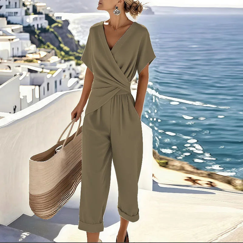 Olivia | Women Clothing Wrap Front Jumpsuit
