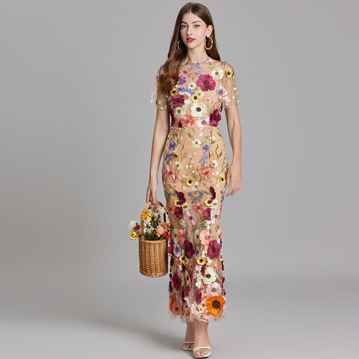 Isla | Wedding Guest Embroidered Midi Dress