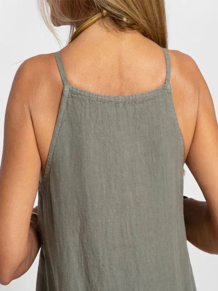 Willow | Women Linen Maxi Dress with Side Slit
