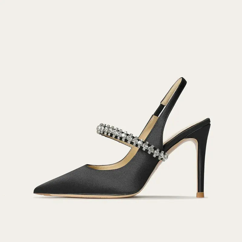 Willow | Crystal Strap Slingback Stiletto Heel Sandals
