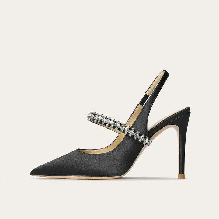 Willow | Crystal Strap Slingback Stiletto Heel Sandals