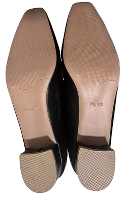 Grace | Square Toe Chain Detail Leather Loafers