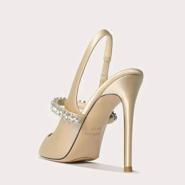Willow | Crystal Strap Slingback Stiletto Heel Sandals