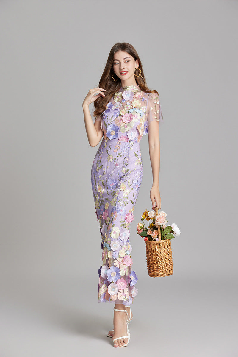 Isla | Wedding Guest Embroidered Midi Dress