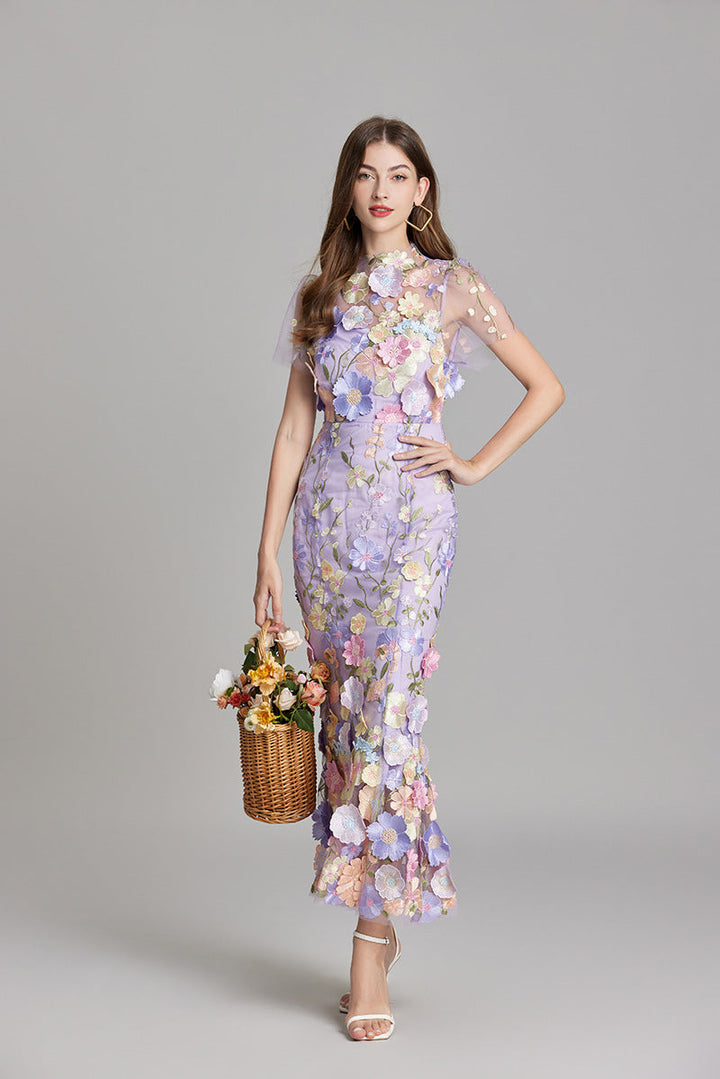 Isla | Wedding Guest Embroidered Midi Dress