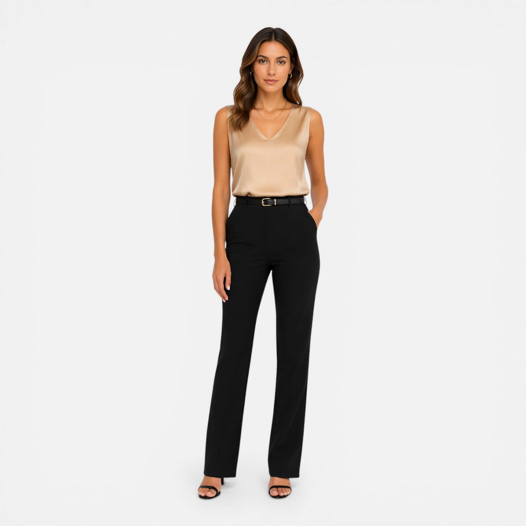 Effie | Satin V-Neck Sleeveless Top Women Clothing
