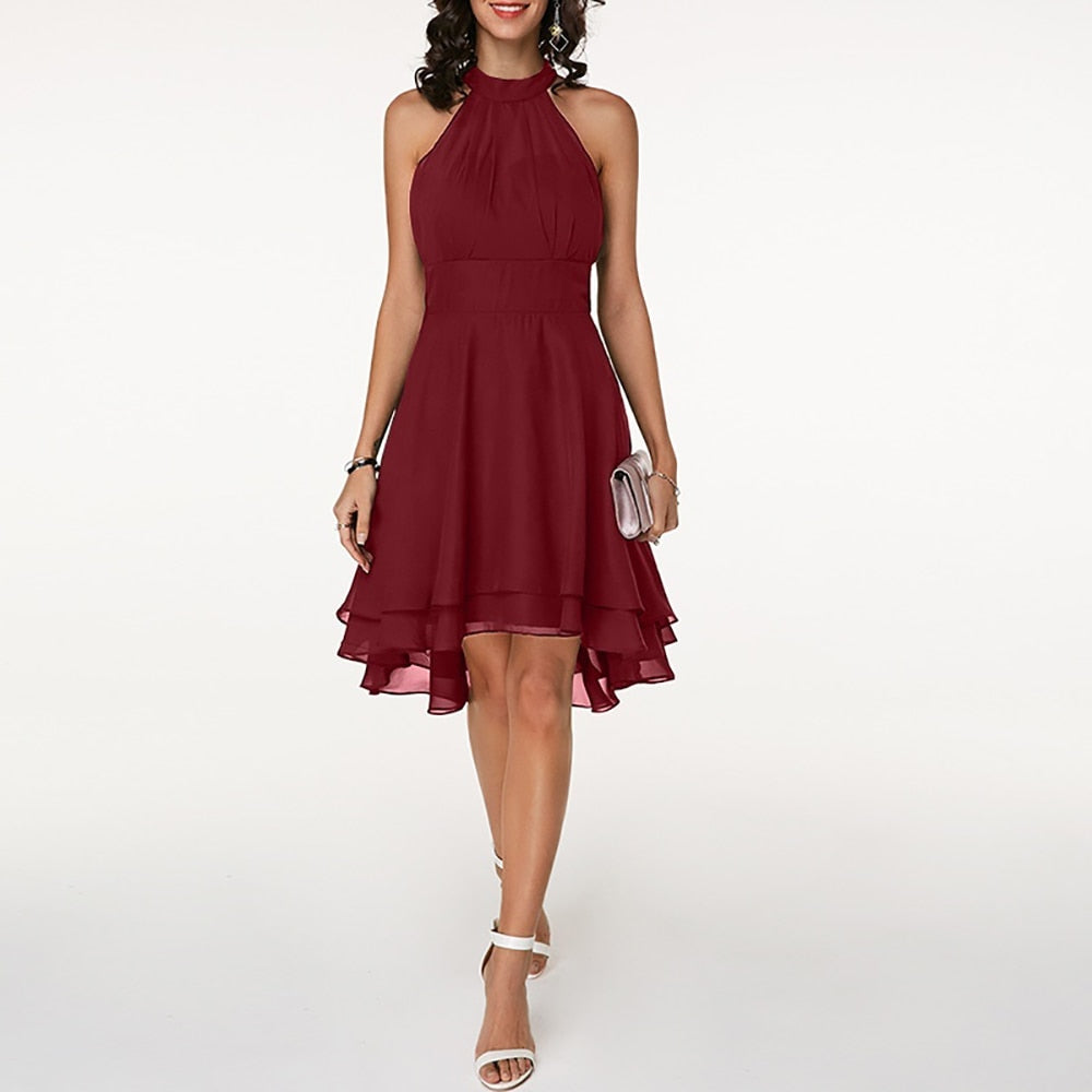 Pippa | Wedding Guest Chiffon Halter Dress Women