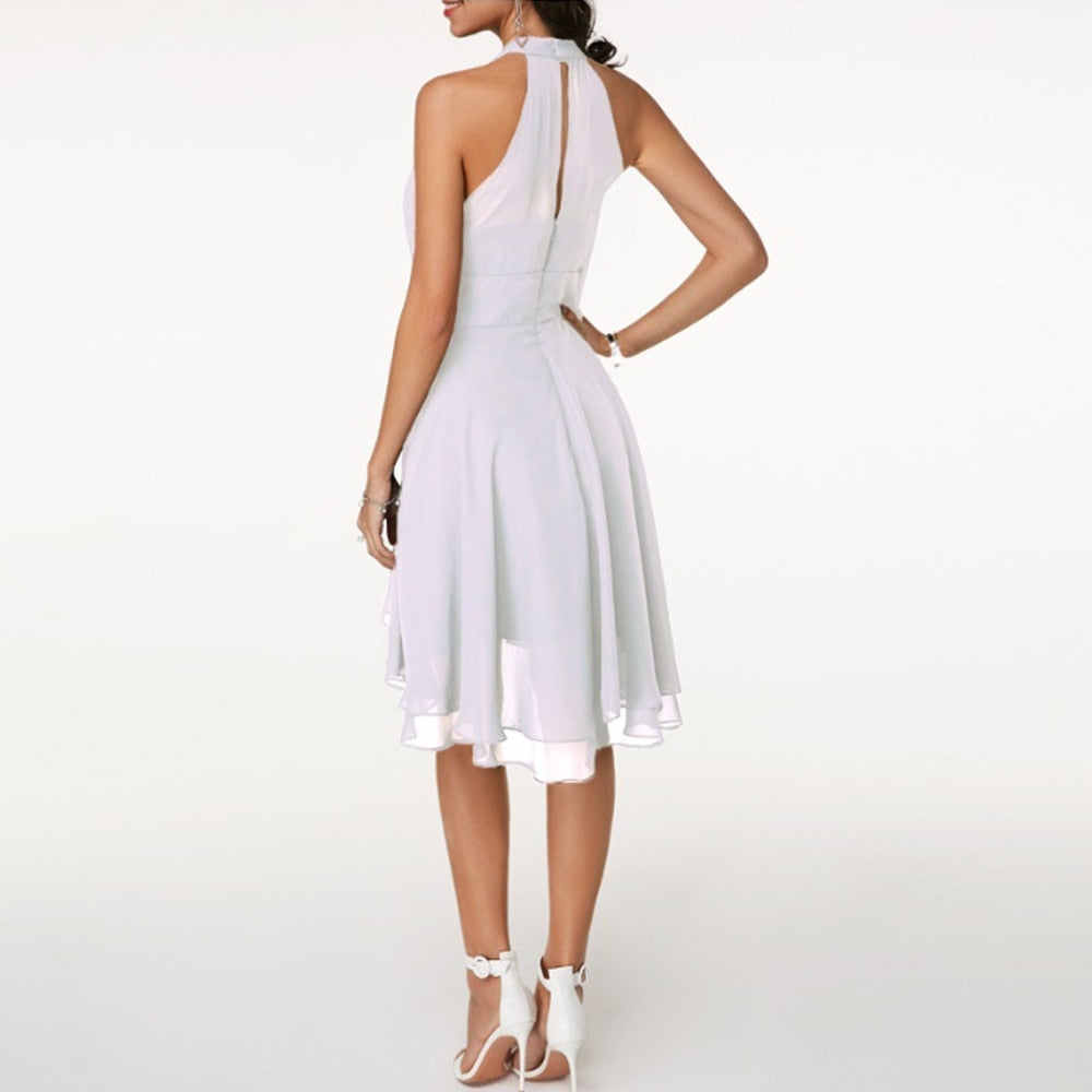 Pippa | Wedding Guest Chiffon Halter Dress Women