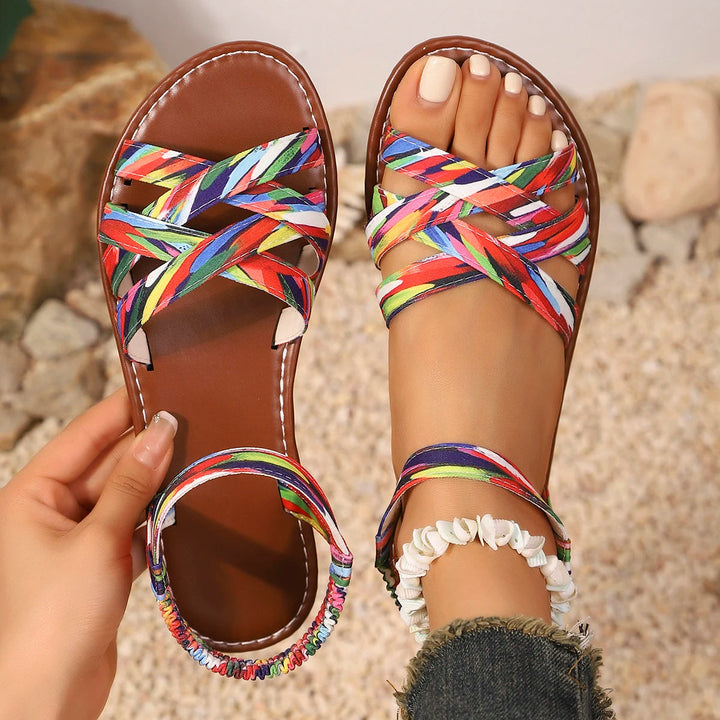 Georgia | Crossover Strap Flat Sandals