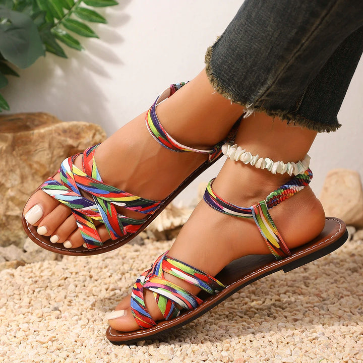 Georgia | Crossover Strap Flat Sandals