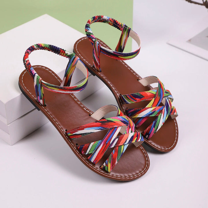 Georgia | Crossover Strap Flat Sandals