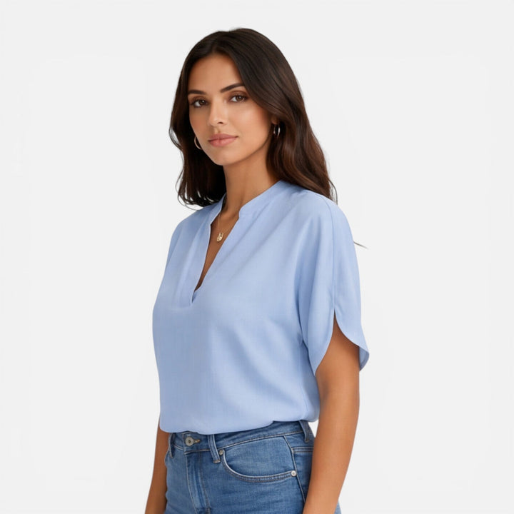 Olivia | Women Clothing Short Sleeve V-Neck Blouse