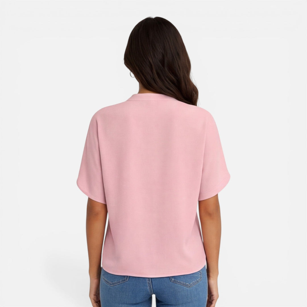 Olivia | Women Clothing Short Sleeve V-Neck Blouse