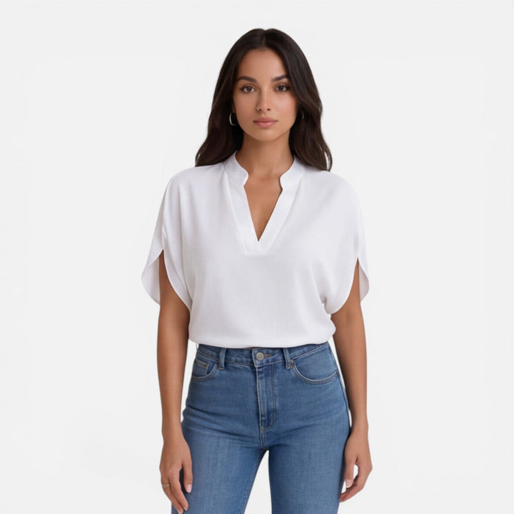 Olivia | Women Clothing Short Sleeve V-Neck Blouse