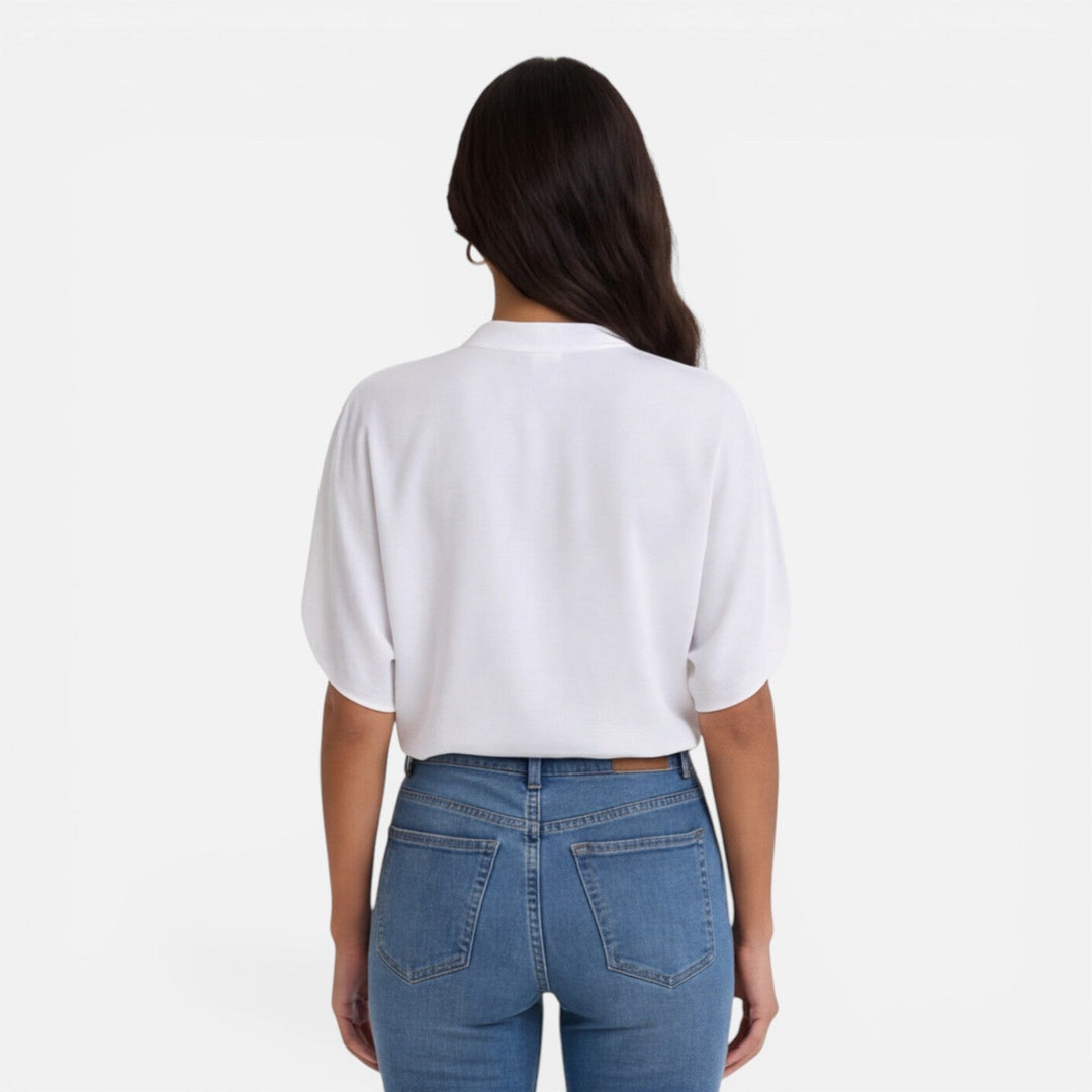 Olivia | Women Clothing Short Sleeve V-Neck Blouse