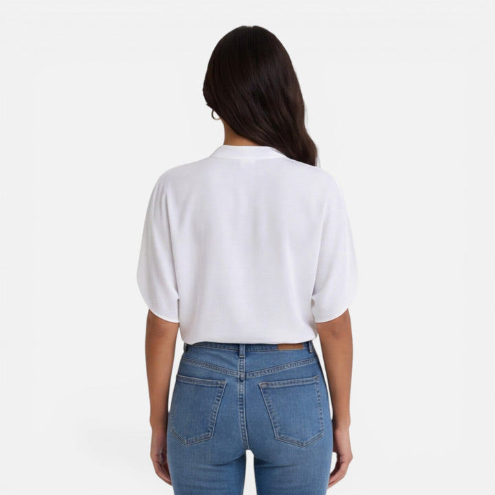 Olivia | Women Clothing Short Sleeve V-Neck Blouse