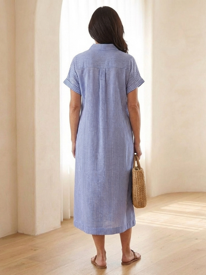 Imogen | Women Striped Summer Midi Dress
