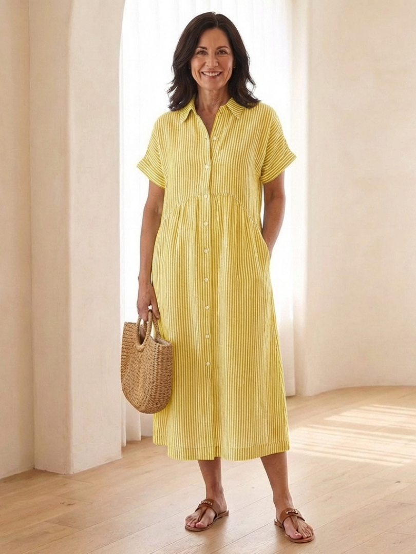 Imogen | Women Striped Summer Midi Dress