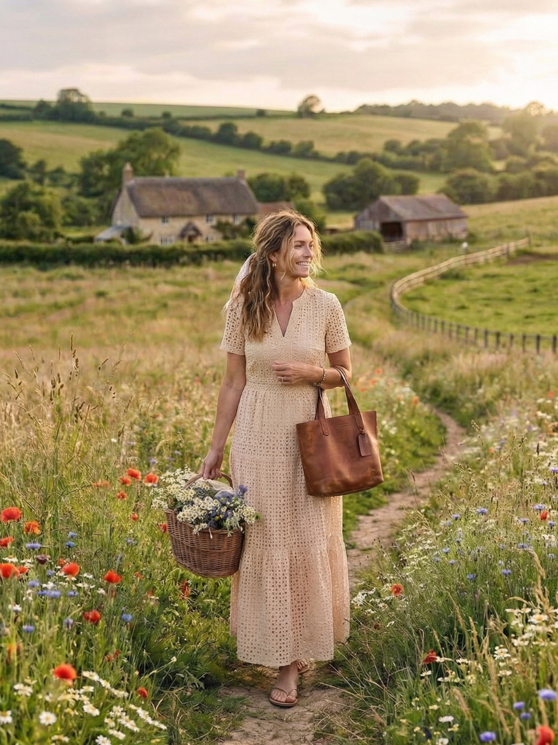 Isla | Wedding Guest Eyelet Midi Dress Women
