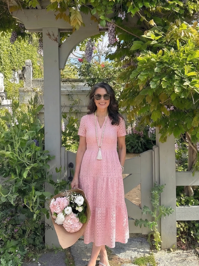 Isla | Wedding Guest Eyelet Midi Dress Women