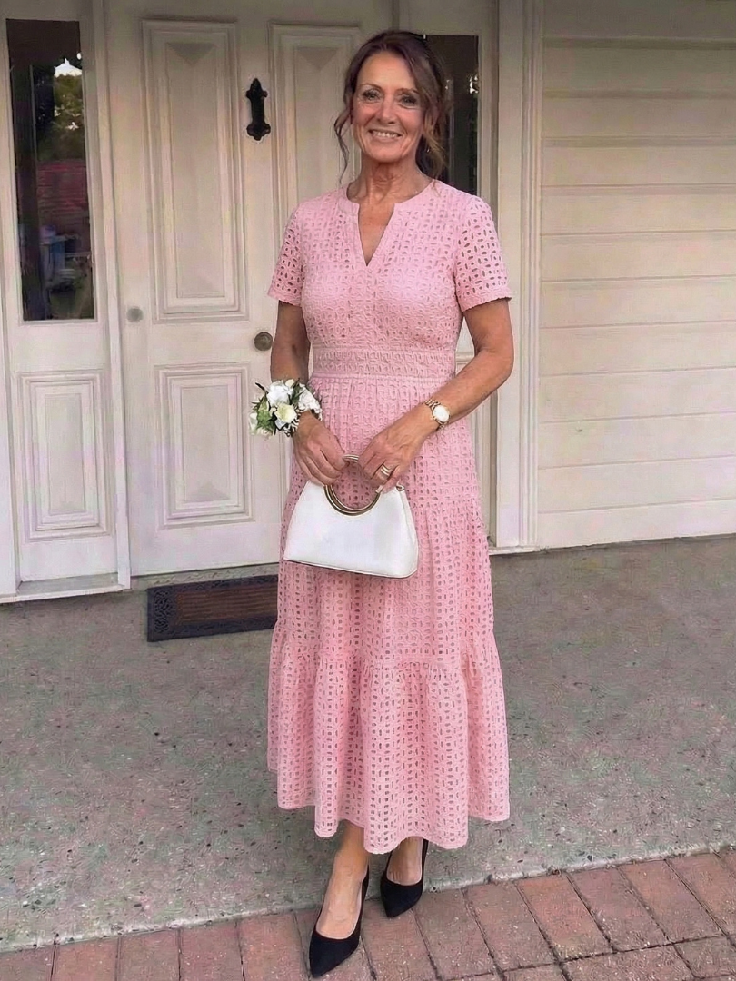 Isla | Wedding Guest Eyelet Midi Dress Women