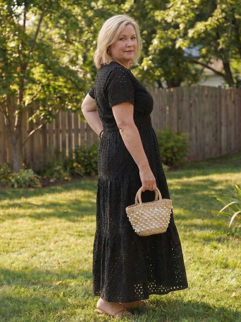 Isla | Wedding Guest Eyelet Midi Dress Women
