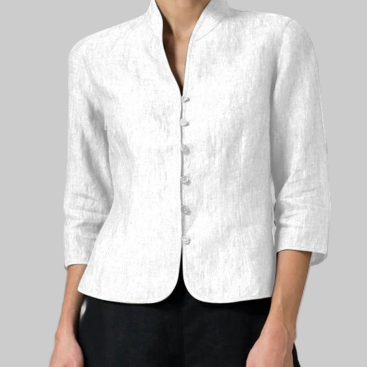 Elsie | Women Clothing Mandarin Collar Button Jacket