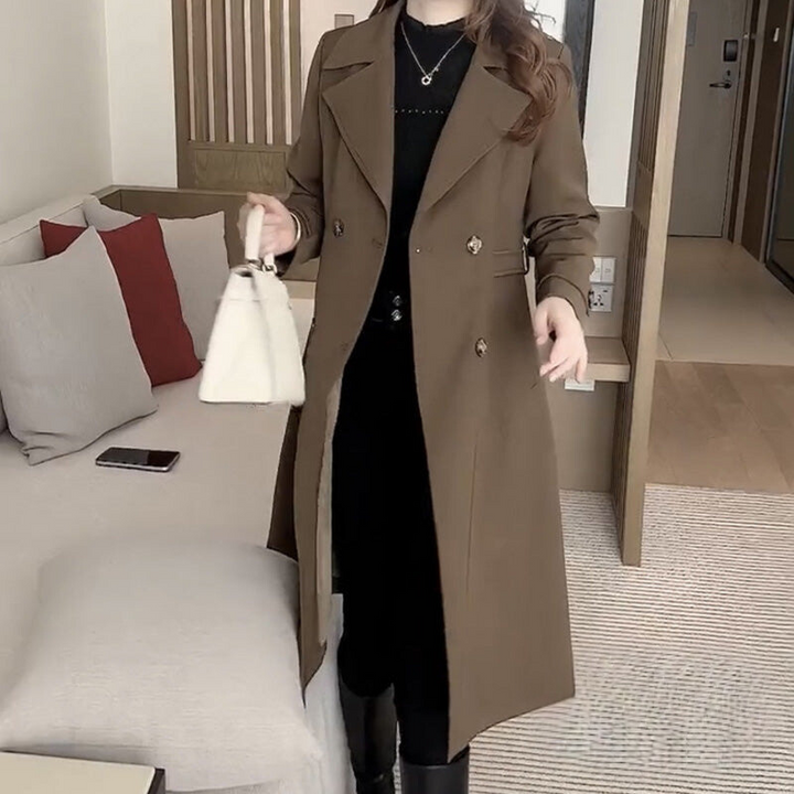 Sophia | Double-Breasted Longline Womens Coat