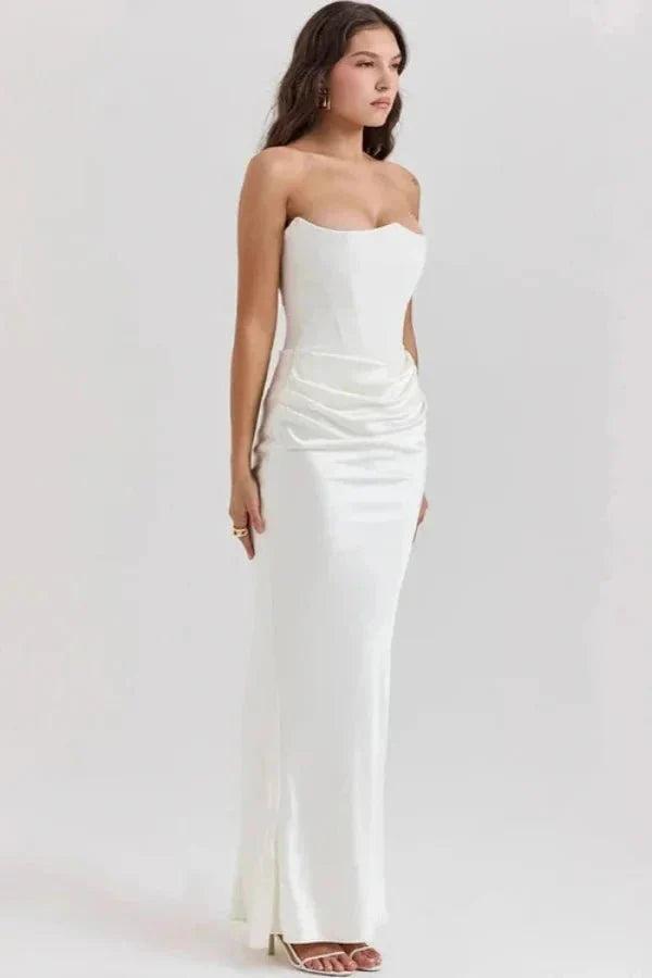 Harriet | Strapless Corset Maxi Wedding Guest Dress