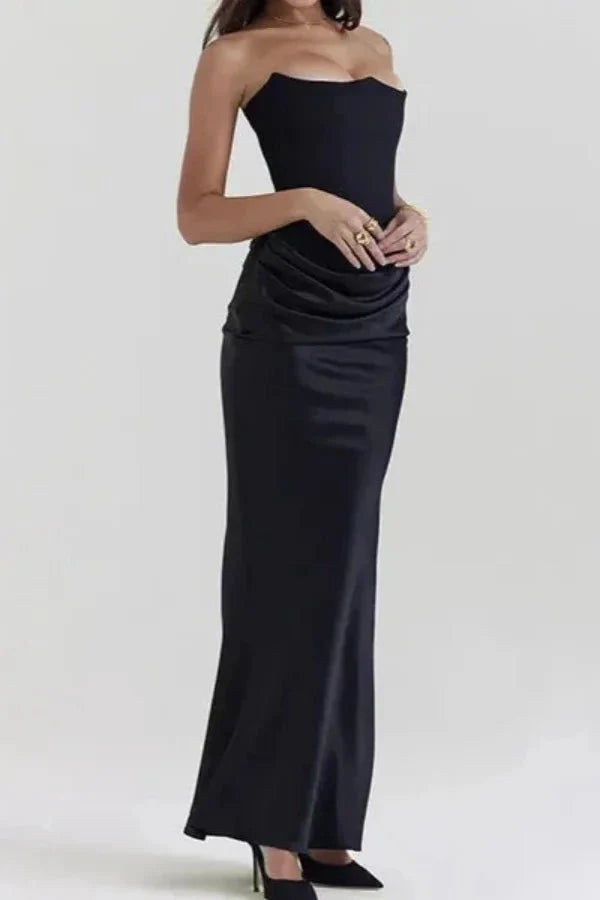 Harriet | Strapless Corset Maxi Wedding Guest Dress