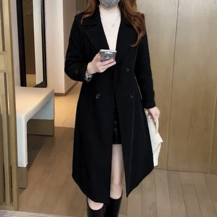 Sophia | Double-Breasted Longline Womens Coat