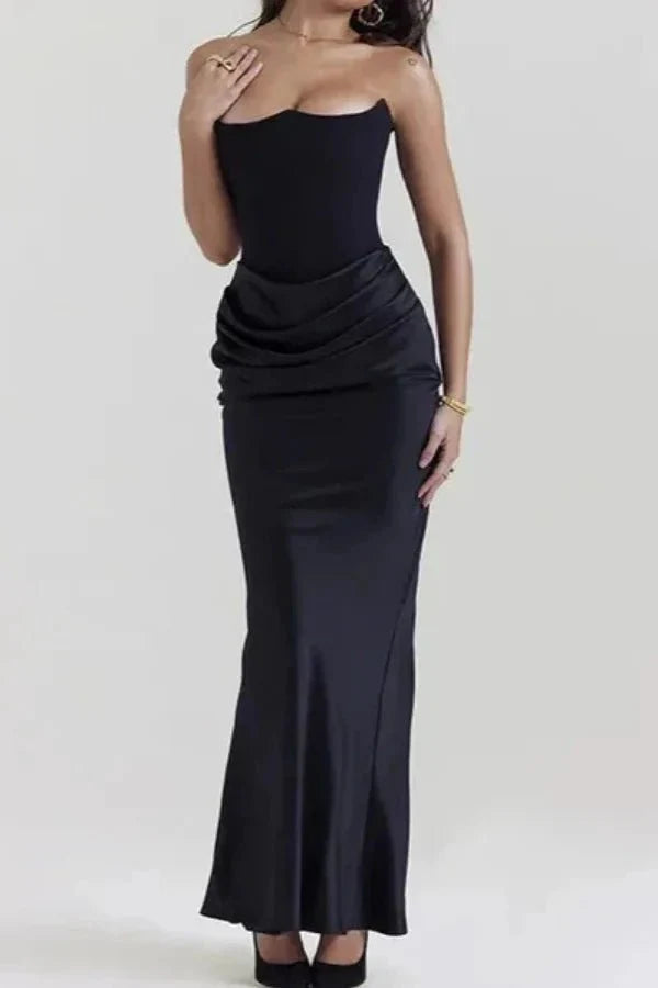 Harriet | Strapless Corset Maxi Wedding Guest Dress