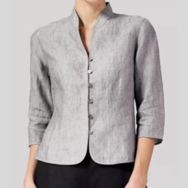 Elsie | Women Clothing Mandarin Collar Button Jacket