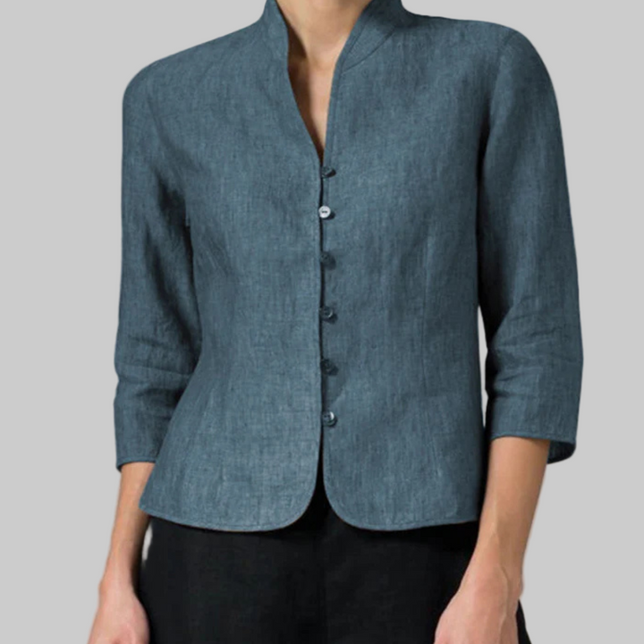 Elsie | Women Clothing Mandarin Collar Button Jacket
