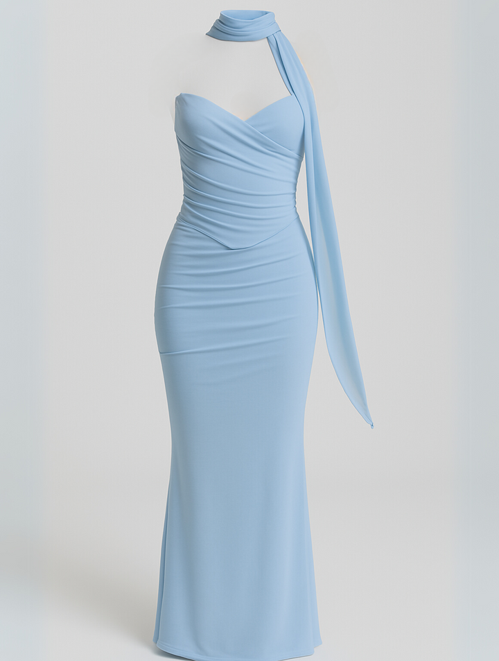 Daisy | Strapless Maxi Dress with Choker