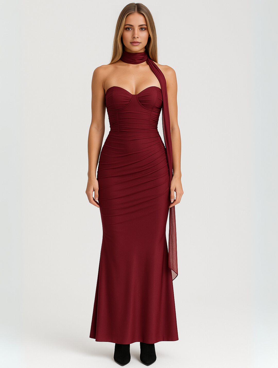 Daisy | Strapless Maxi Dress with Choker
