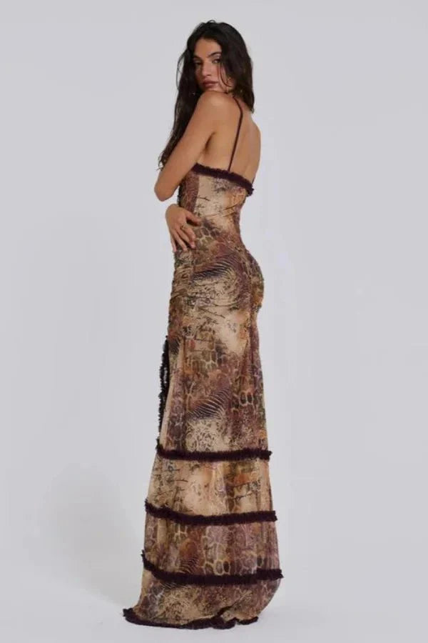 Maisie | Animal Print Cutout Maxi Dress Women