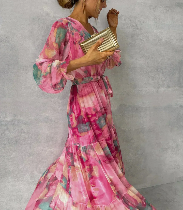 Imogen | Wedding Guest Floral Wrap Maxi Dress