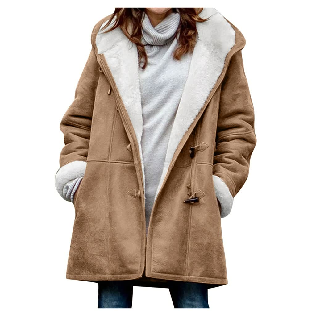 Darcey | Womens Hooded Sherpa Lined Fur Coat