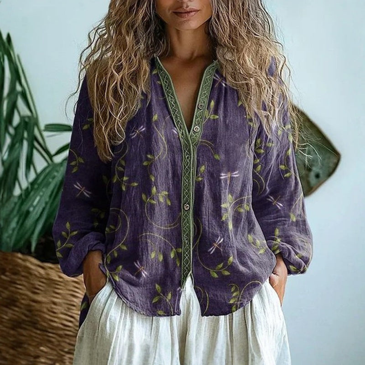 Isla | Women Clothing Print Long Sleeve Blouse